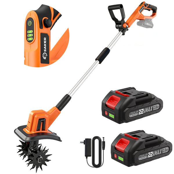 Saker® Cordless Electric Garden Tiller Cultivator