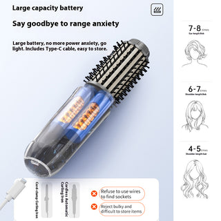 Sakerplus® Portable 3-in-1 Cordless Curling Brush