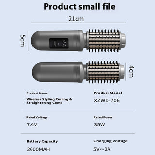 Sakerplus® Portable 3-in-1 Cordless Curling Brush