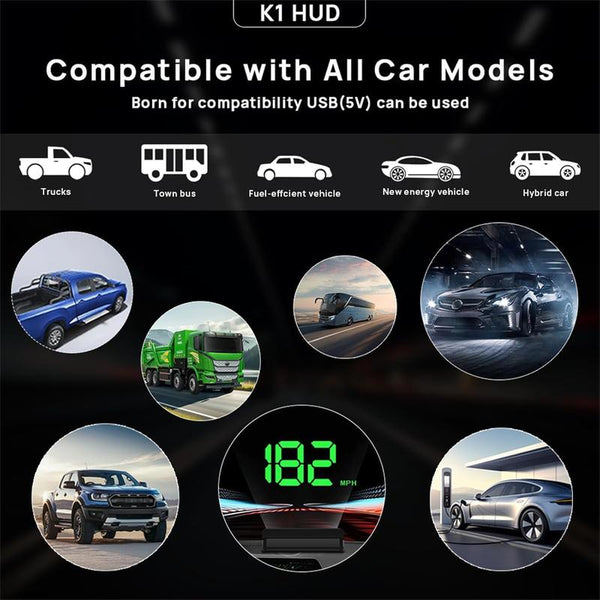 Sakerplus® - Velocímetro con pantalla de visualización frontal para automóvil