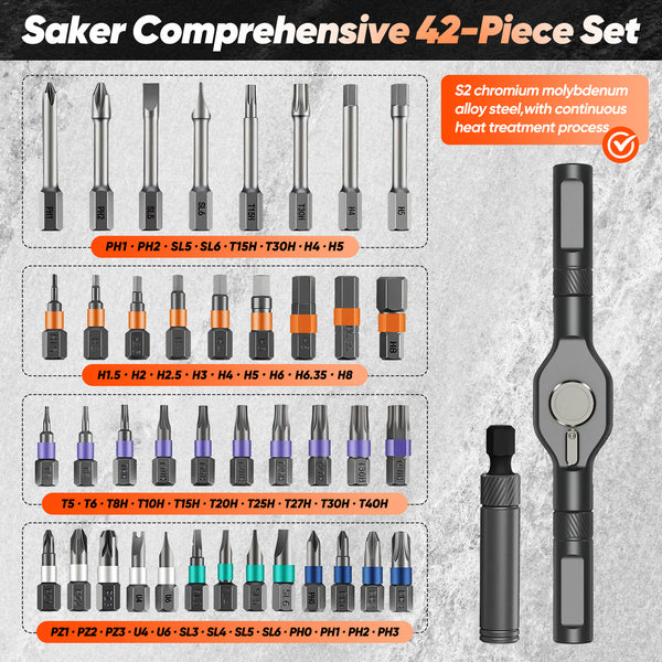 Juego de destornilladores magnéticos Sakerplus® 42 en 1