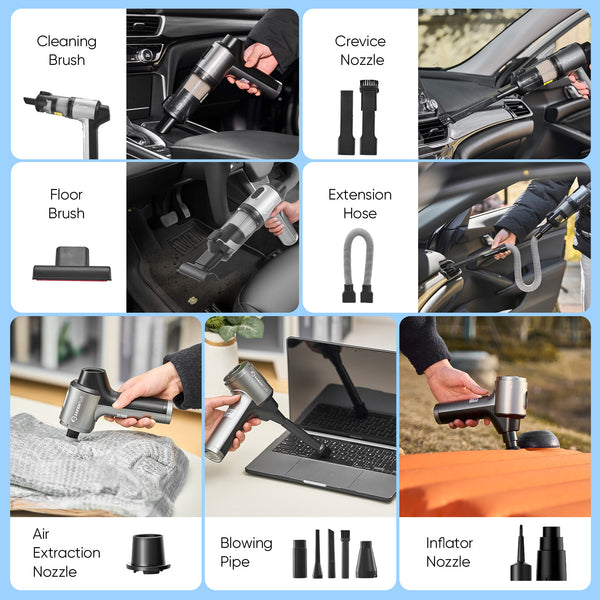 Aspiradora de mano inalámbrica para coche SakerPlus