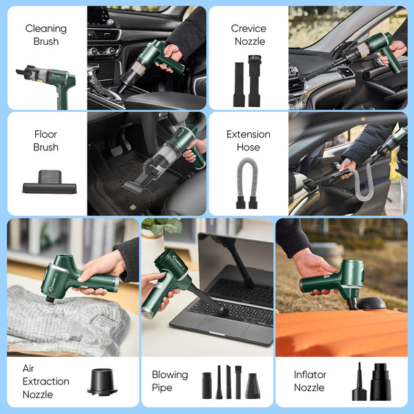 Aspiradora de mano inalámbrica para coche SakerPlus