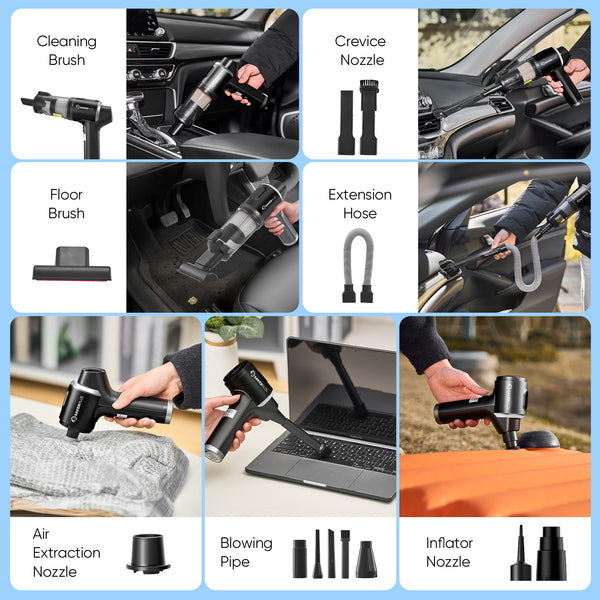 Aspiradora de mano inalámbrica para coche SakerPlus