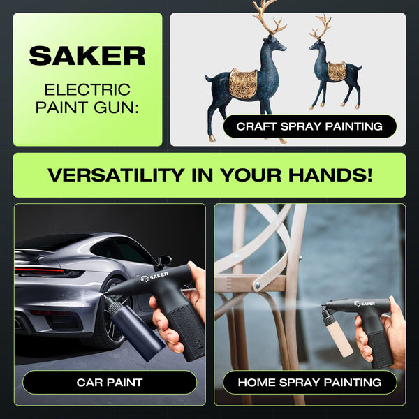 Herramienta versátil para pintar en automoción y bricolaje: pistola de pintura en aerosol eléctrica SAKER®