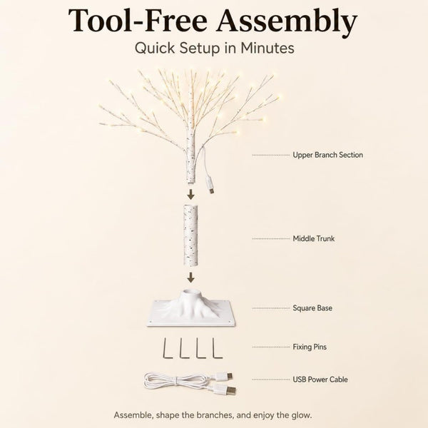 Sakerplus® Warm White LED Birch Tree Lights