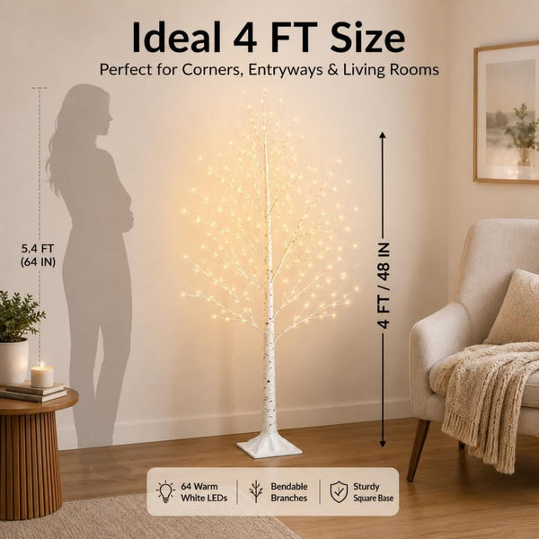 Sakerplus® Warm White LED Birch Tree Lights