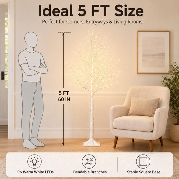 Sakerplus® Warm White LED Birch Tree Lights