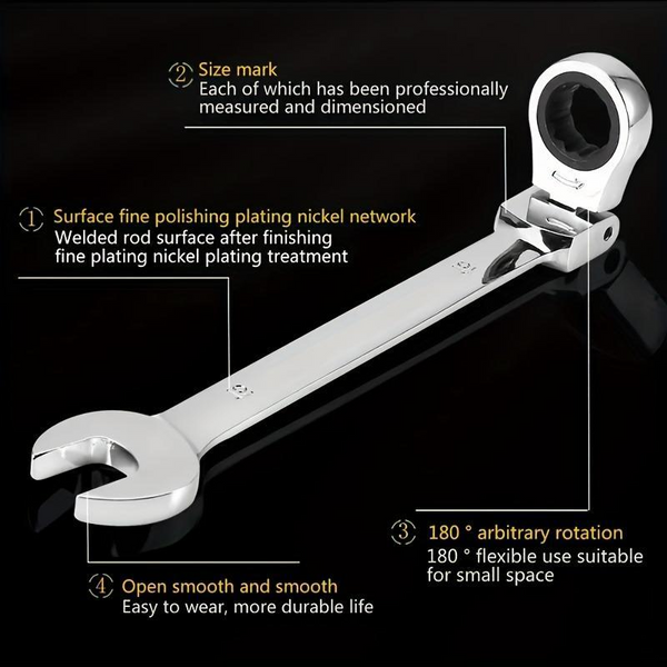 SAKER Flexible Head Ratchet Wrench Set