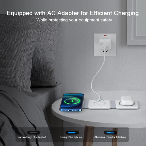 Cargador inalámbrico magnético triple plegable Saker