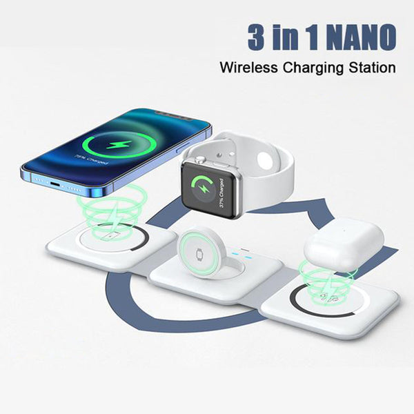 Cargador inalámbrico magnético triple plegable Saker