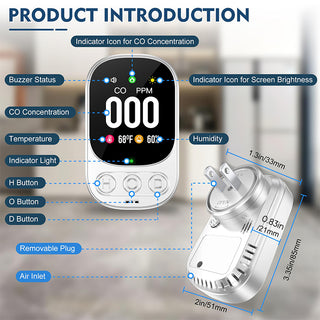 Sakerplus Plug-in Carbon Monoxide Detector