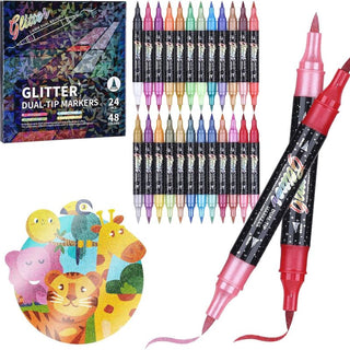 Sakerplus® Glitter Markers Dual Tip Set