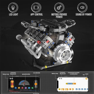Sakerplus® V8 Working Car Engine Kit
