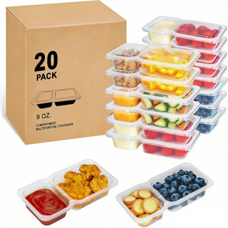 Sakerplus® Two Compartment Snackle Box Container