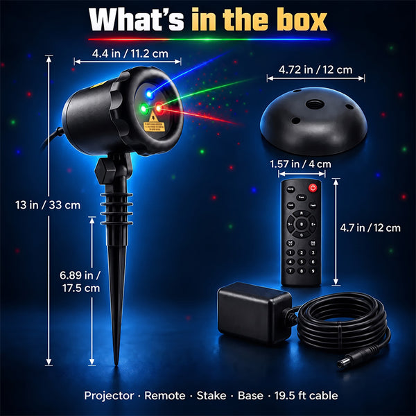 Sakerplus® Three Color Outdoor Christmas Laser Lights