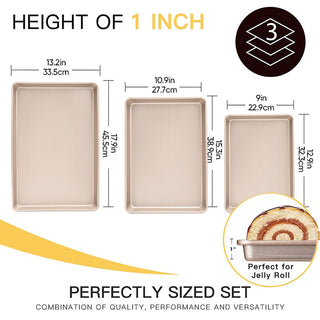 Sakerplus Nonstick Baking Sheet Pan Set