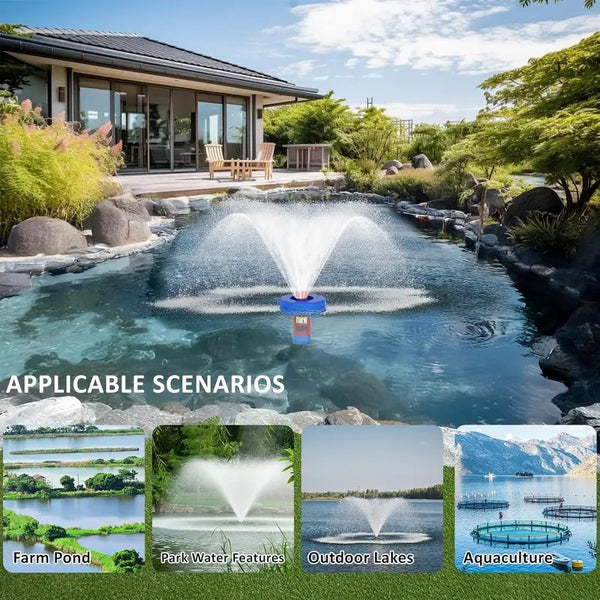 Sakerplus® Automatic Floating Pond Fountain Aerator