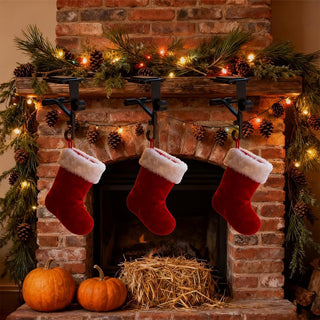 Sakerplus Adjustable Fireplace Garland and Stocking Hanger