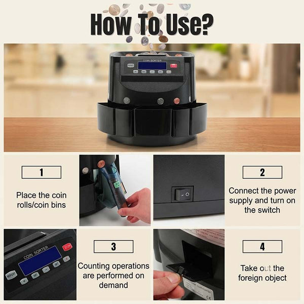 Sakerplus® Automatic Coin Counter Sorter