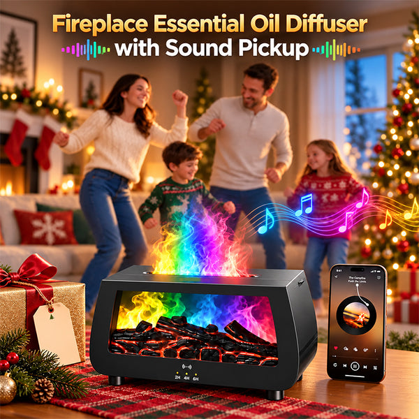Sakerplus® Sound Reactive Fireplace Essential Oil Diffuser