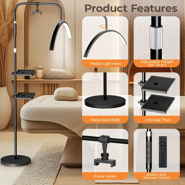 Sakerplus® Dimmable Half Moon LED Lash Lamp