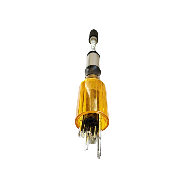 SAKERPLUS Push Pull Ratchet Screwdriver With 5 Screwdriver Heads