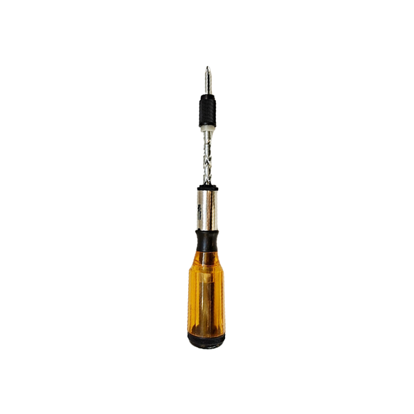 SAKERPLUS Push Pull Ratchet Screwdriver With 5 Screwdriver Heads