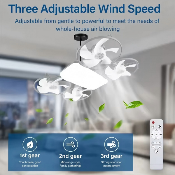 Sakerplus® Modern Four Blade Ceiling Fan Light