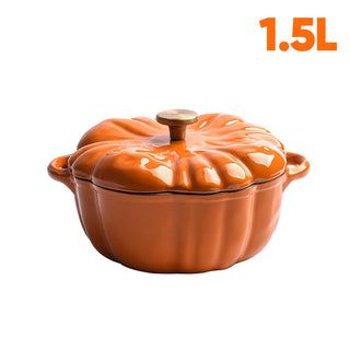 Sakerplus Enameled Cast Iron Pumpkin Dutch Oven