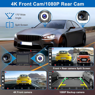 Sakerplus® Wireless Carplay Screen With 4K Dashcam