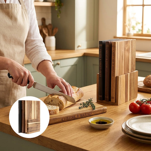Sakerplus® Acacia Wood Double-Sided Serving Board