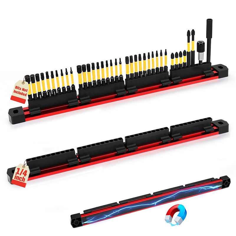Sakerplus® Magnetic Slidable Drill Bit Holder, 80 Holes Bit Storage ...