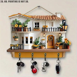 Sakerplus® Sunflower Cottage Wooden Key Holder