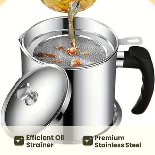 Sakerplus® Stainless Steel Oil Pot with Filter