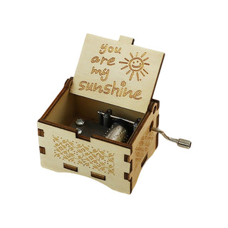 Sakerplus® Wooden Hand Crank Music Box