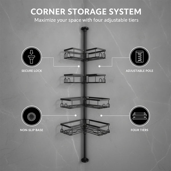 Sakerplus® Adjustable Corner Shower Caddy Organizer