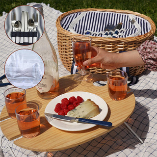 Sakerplus® Picnic Basket With Wine Table