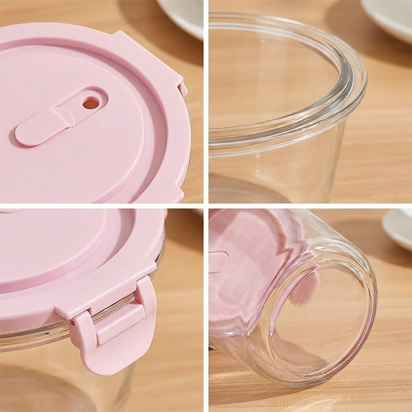 Sakerplus® Lidded Glass Food Storage Bowl Set