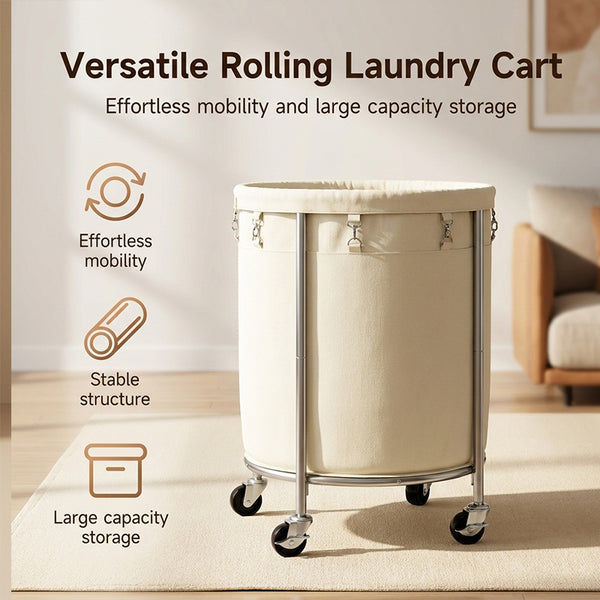 Sakerplus® Rolling Laundry Hamper With Removable Bag