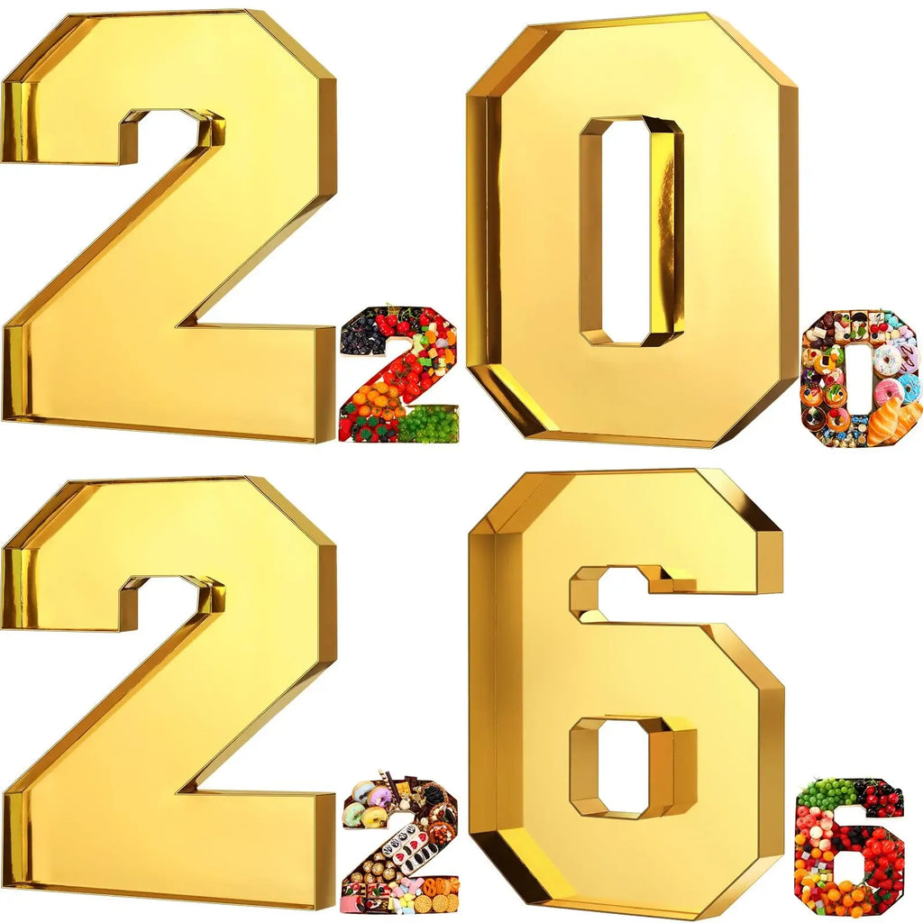Fillable Numbers Buffet Sakerplus® 2026 Fillable Charcuterie Number Serving Tray Graduation ...