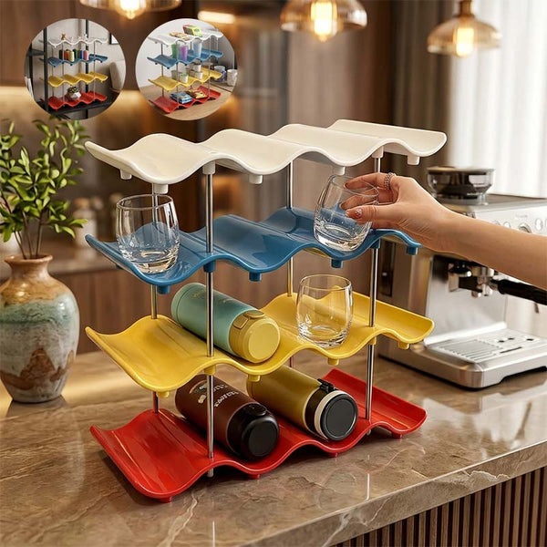 Sakerplus® Stackable Wave Cup Storage Rack