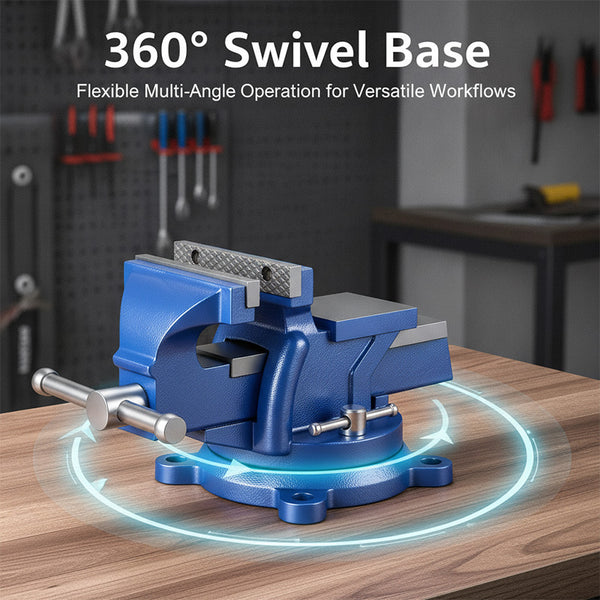Sakerplus® Heavy Duty Swivel Base Bench Vise