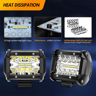 Sakerplus LED Work Light Pods With Brackets