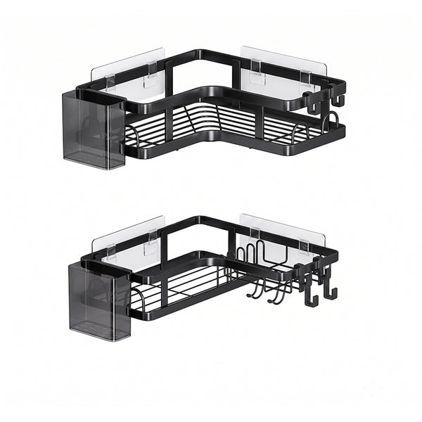 Sakerplus® Drill-Free Bathroom Corner Shelf Set
