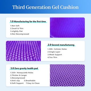 Cojín de asiento de gel morado extragrande Sakerplus®