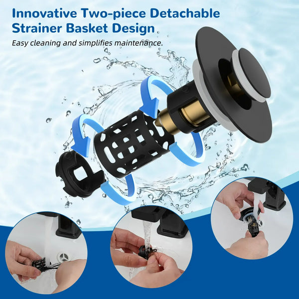 Sakerplus® 3-In-1 Pop-Up Sink Drain Strainer
