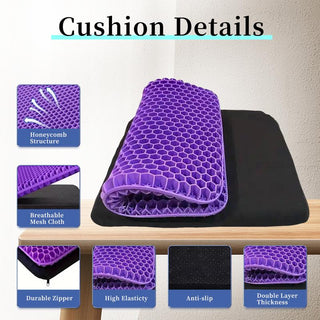 Cojín de asiento de gel morado extragrande Sakerplus®