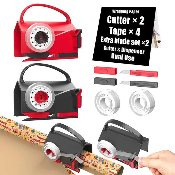 Sakerplus® Wrapping Paper Cutter Tape Dispenser Kit