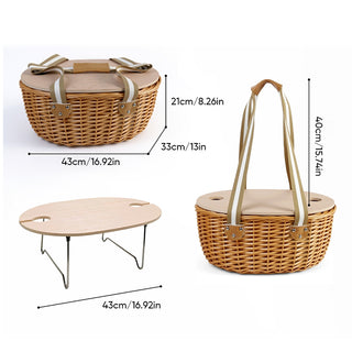 Sakerplus® Picnic Basket With Wine Table
